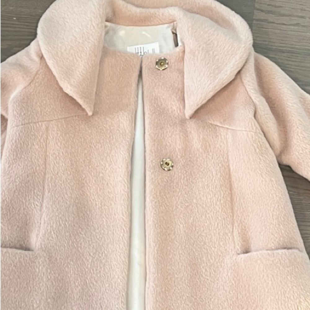 Little Goodall Girls Size 5 Pale Pink Faux Fur Pea Coat - Picture 5 of 14